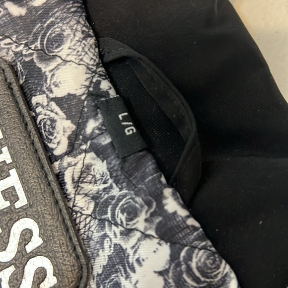 Guess Trench Coat Black Double Breasted Belted Polyester EUC S claz L - Picture 4 of 15